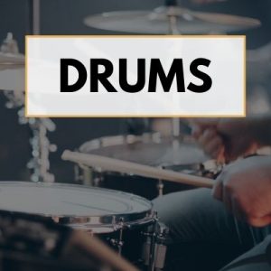 an image of drums with an overlay reading "Drums"