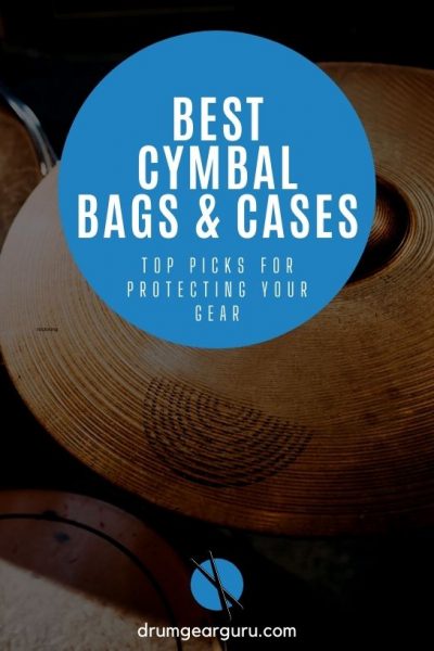 close-up view of a cymbal on a stand, with an overlay that reads, "Best Cymbal Bags and Cases: Top Picks for Protecting Your Gear"