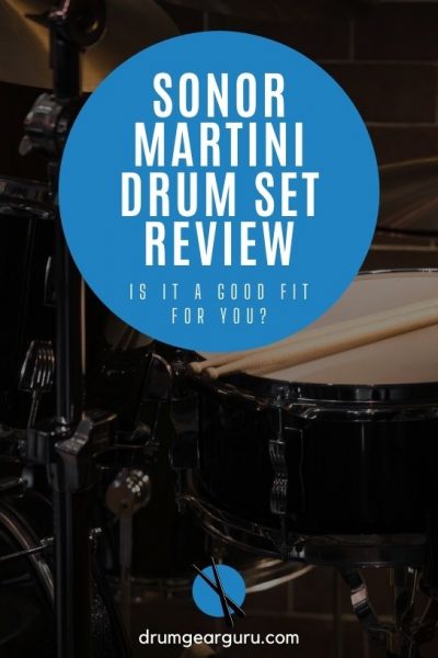 black drum set with an overlay that reads, "Sonor Martini Drum Set Review"